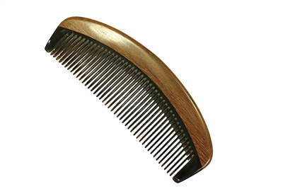horn comb with wooden frame jm002