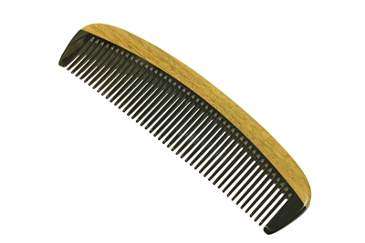 horn comb with wooden frame jm004
