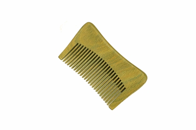 medium tooth green sandalwood pocket comb wc079