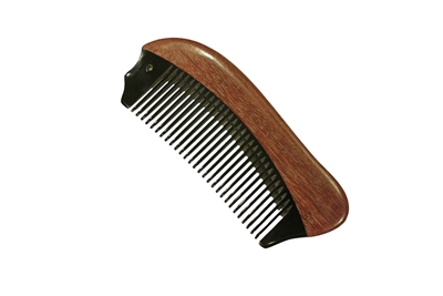 horn comb with wooden frame jm009