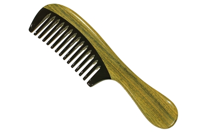 horn comb with wooden frame jm005