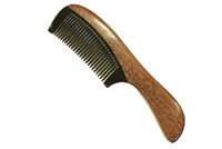 horn comb with wooden frame jm010