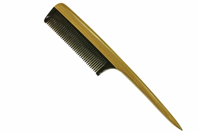 fine tooth green sandalwood and horn comb jm014