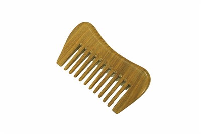 wide tooth green sandalwood pocket comb wc014