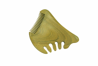 fine tooth green sandalwood beard comb wc015