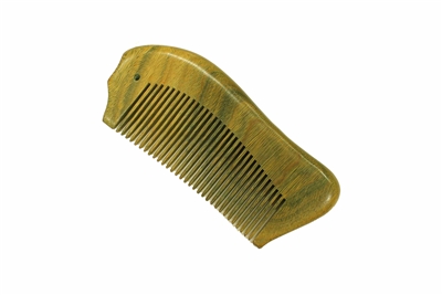 medium tooth green sandalwood pocket comb wc052