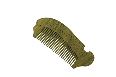 medium tooth green sandalwood pocket comb wc053