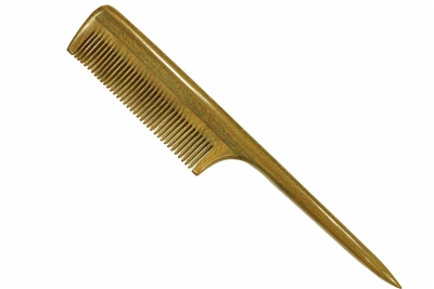 fine tooth green sandalwood comb wc056