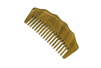 wide tooth green sandalwood comb wc074g