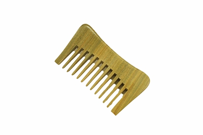 wide tooth green sandalwood pocket comb wc077